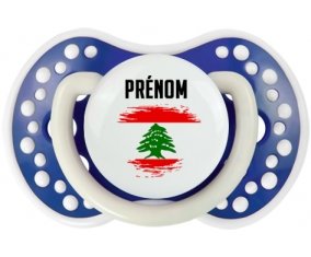 Drapeau effet pinceau Liban avec prénom Sucette LOVI Dynamic Bleu-marine phosphorescente