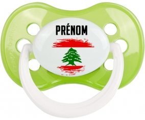 Drapeau effet pinceau Liban avec prénom Tétine Anatomique Vert classique