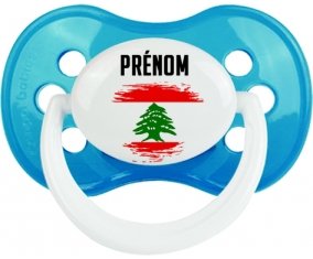 Drapeau effet pinceau Liban avec prénom Tétine Anatomique Cyan classique