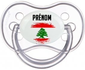 Drapeau effet pinceau Liban avec prénom Tétine Anatomique Transparente classique