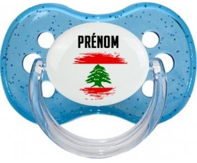 Drapeau effet pinceau Liban avec prénom : Sucette Cerise personnalisée