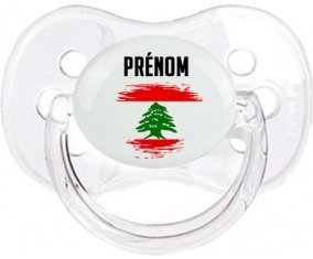 Drapeau effet pinceau Liban avec prénom Sucette Cerise Transparent classique