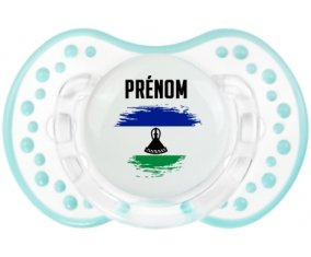 Drapeau effet pinceau Lesotho avec prénom Sucette LOVI Dynamic Retro-blanc-lagon classique