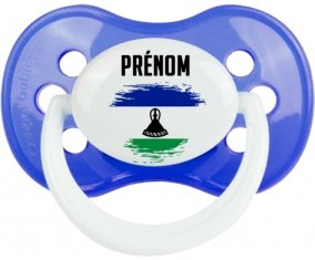 Drapeau effet pinceau Lesotho avec prénom : Sucette Anatomique personnalisée