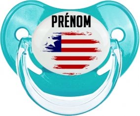 Drapeau effet pinceau Libéria avec prénom Tétine Physiologique Bleue classique