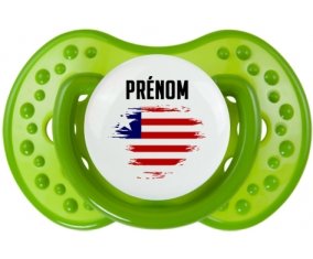 Drapeau effet pinceau Libéria avec prénom : Sucette LOVI Dynamic personnalisée