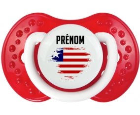 Drapeau effet pinceau Libéria avec prénom Sucete LOVI Dynamic Blanc-rouge classique