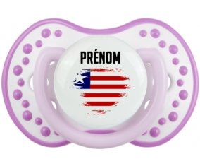 Drapeau effet pinceau Libéria avec prénom Sucete LOVI Dynamic Blanc-mauve classique