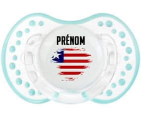 Drapeau effet pinceau Libéria avec prénom Sucete LOVI Dynamic Retro-blanc-lagon classique