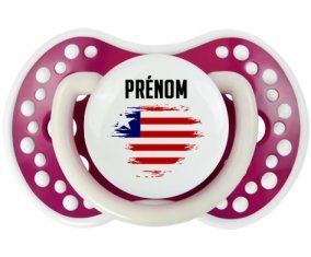 Drapeau effet pinceau Libéria avec prénom Sucete LOVI Dynamic Fuchsia phosphorescente