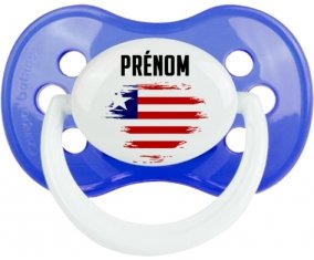 Drapeau effet pinceau Libéria avec prénom : Sucette Anatomique personnalisée