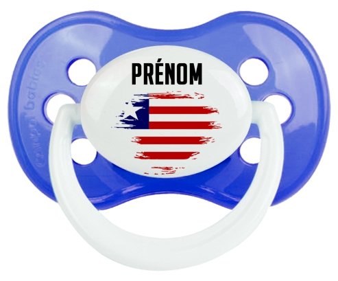 Drapeau effet pinceau Libéria avec prénom Sucete Anatomique Bleu classique