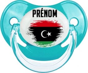 Drapeau effet pinceau Libye avec prénom : Sucette Physiologique personnalisée