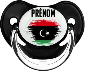 Drapeau effet pinceau Libye avec prénom Sucete Physiologique Noir classique