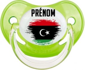 Drapeau effet pinceau Libye avec prénom Sucete Physiologique Vert classique