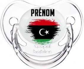 Drapeau effet pinceau Libye avec prénom Sucete Physiologique Transparent classique