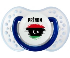 Drapeau effet pinceau Libye avec prénom Tétine LOVI Dynamic Marine-blanc-bleu classique