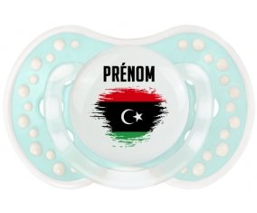 Drapeau effet pinceau Libye avec prénom Tétine LOVI Dynamic Retro-turquoise-lagon classique