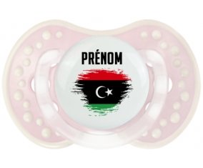 Drapeau effet pinceau Libye avec prénom Tétine LOVI Dynamic Retro-rose-tendre classique