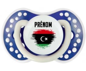 Drapeau effet pinceau Libye avec prénom Tétine LOVI Dynamic Bleu-marine phosphorescente