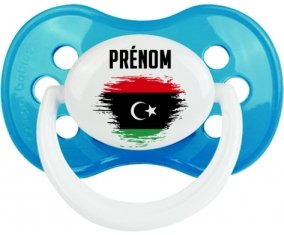 Drapeau effet pinceau Libye avec prénom Sucette Anatomique Cyan classique