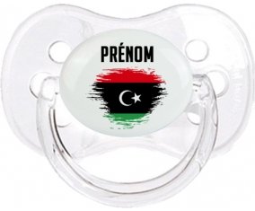 Drapeau effet pinceau Libye avec prénom Sucette Cerise Transparent classique