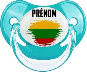 Drapeau effet pinceau Lituanie avec prénom : Sucette Physiologique personnalisée