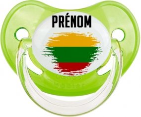 Drapeau effet pinceau Lituanie avec prénom Sucette Physiologique Vert classique