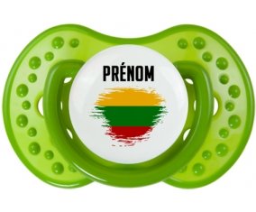 Drapeau effet pinceau Lituanie avec prénom Sucette LOVI Dynamic Vert classique