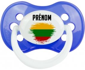 Drapeau effet pinceau Lituanie avec prénom : Sucette Anatomique personnalisée