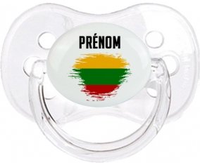 Drapeau effet pinceau Lituanie avec prénom Tétine Cerise Transparent classique