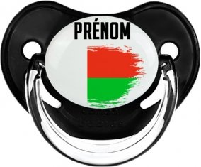 Drapeau effet pinceau Madagascar avec prénom Sucete Physiologique Noir classique