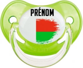 Drapeau effet pinceau Madagascar avec prénom Sucete Physiologique Vert classique