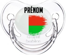 Drapeau effet pinceau Madagascar avec prénom Sucete Physiologique Transparent classique