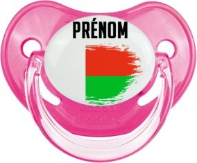 Drapeau effet pinceau Madagascar avec prénom Sucete Physiologique Rose classique