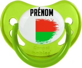 Drapeau effet pinceau Madagascar avec prénom Sucete Physiologique Vert phosphorescente