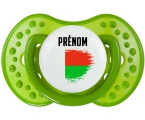 Drapeau effet pinceau Madagascar avec prénom Tétine LOVI Dynamic Vert classique