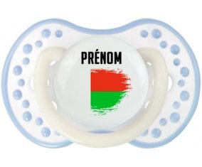 Drapeau effet pinceau Madagascar avec prénom Tétine LOVI Dynamic Blanc-cyan classique