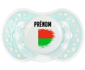 Drapeau effet pinceau Madagascar avec prénom Tétine LOVI Dynamic Retro-turquoise-lagon classique