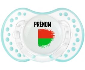 Drapeau effet pinceau Madagascar avec prénom Tétine LOVI Dynamic Retro-blanc-lagon classique