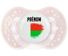 Drapeau effet pinceau Madagascar avec prénom Tétine LOVI Dynamic Retro-rose-tendre classique