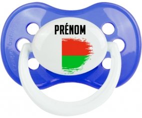 Drapeau effet pinceau Madagascar avec prénom : Sucette Anatomique personnalisée