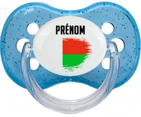 Drapeau effet pinceau Madagascar avec prénom : Sucette Cerise personnalisée