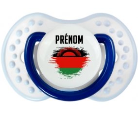 Drapeau effet pinceau Malawi avec prénom Sucette LOVI Dynamic Marine-blanc-bleu classique