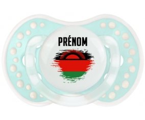 Drapeau effet pinceau Malawi avec prénom Sucette LOVI Dynamic Retro-turquoise-lagon classique