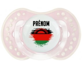 Drapeau effet pinceau Malawi avec prénom Sucette LOVI Dynamic Retro-rose-tendre classique