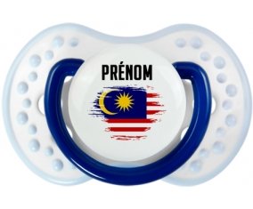 Drapeau effet pinceau Malaisie avec prénom Sucette LOVI Dynamic Marine-blanc-bleu classique