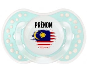 Drapeau effet pinceau Malaisie avec prénom Sucette LOVI Dynamic Retro-turquoise-lagon classique