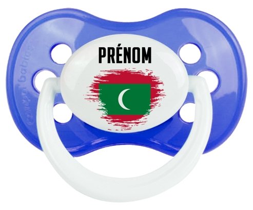 Drapeau effet pinceau Maldives avec prénom Sucete Anatomique Bleu classique