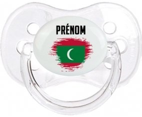 Drapeau effet pinceau Maldives avec prénom Sucete Cerise Transparent classique